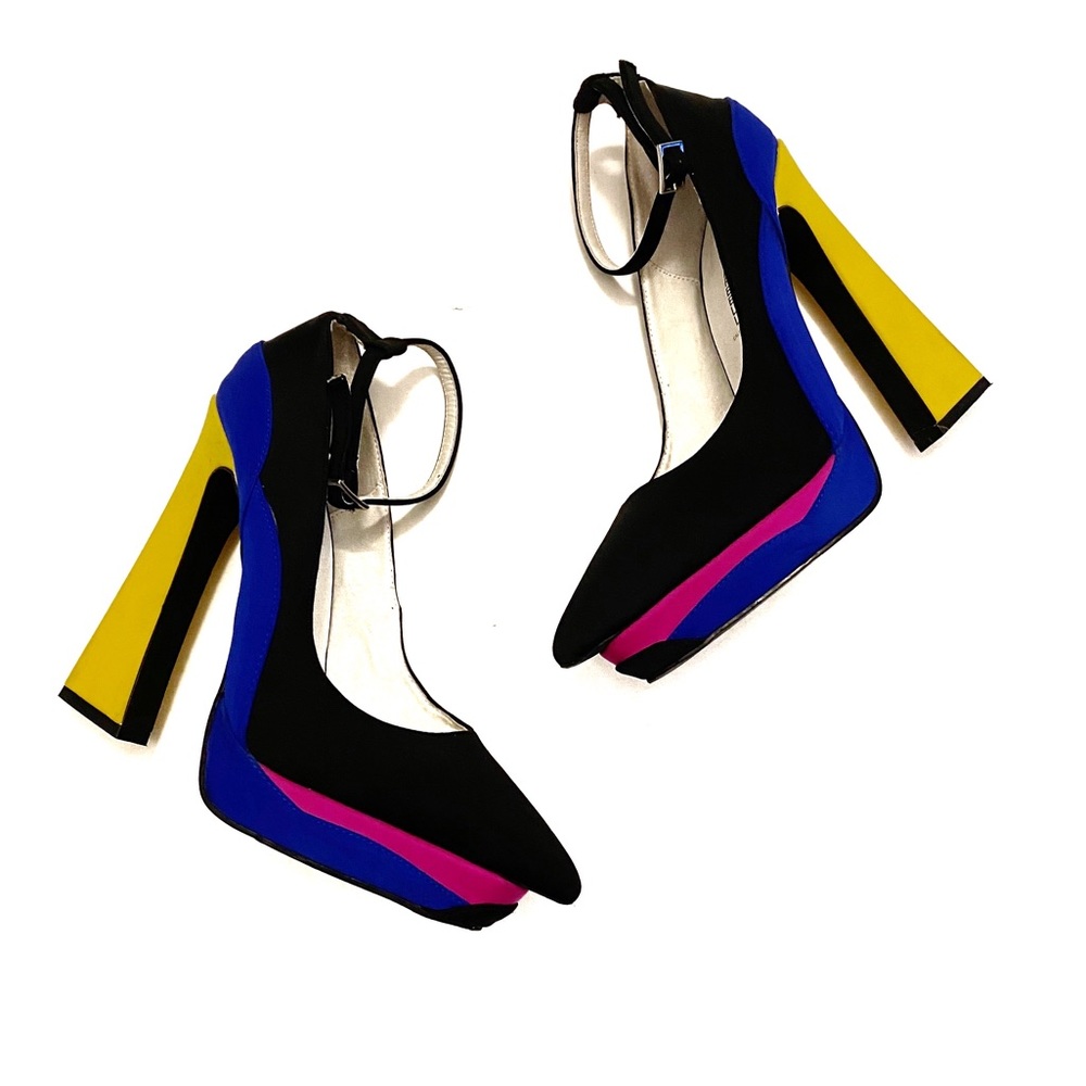 Jeffrey Campbell Color Block Statement Heels Size 8